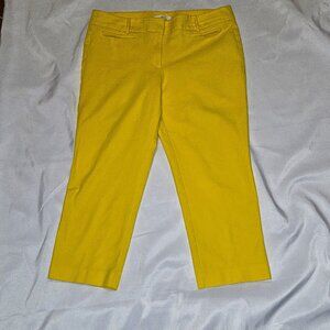 LOFT Yellow Ankle Cropped Pants